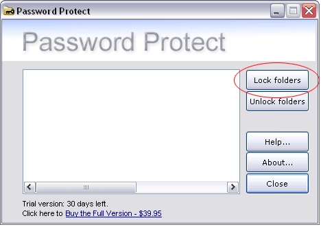 Запуск программы Password Protect